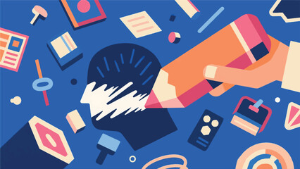 Illustration Of Image Negative Or Mundane Object Is Being Digitally Erased By A Giant Vector Eraser Tool Vector Design Template