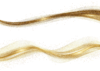 Glittering gold waves over black
