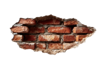 Brick wall fragment; eroded, aged, textured masonry