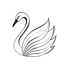 Elegant Swan Logo Design Vector Template