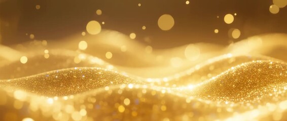 Golden Christmas light bokeh with bright yellow sparkle and glow design - Powered by Adobe