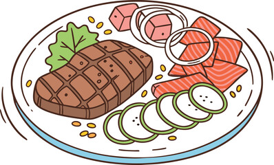 Vector illustration of a set of chocolate cake and pastry icons for dessert and sweet food