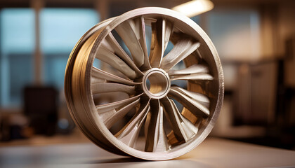 Aircraft turbine wheel printed on metal 3d printer.