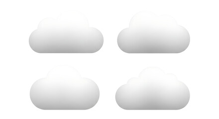 Fototapeta premium Four modern cloud icons for digital concepts