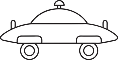 Simple Line Art Illustration of a Futuristic Flying Saucer or UFO Vehicle