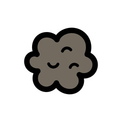 Brown Cloud Doodle Representing Pollution With Black Outline And White Transparent Background Simple Flat Graphic