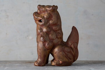 Bizen-yaki Komainu Shishi Guardian Lion Figurine Okayama Japan 1970s Vintage