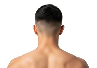 Naklejka premium Close up view of a man's neck and upper back with short haircut