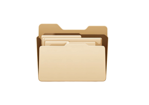 Tan file folder icon with tabs on black