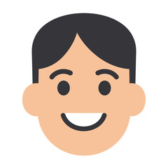 Fototapeta premium Simple illustration of a smiling human face, showing eyes, nose, and mouth.