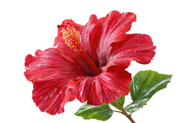 Close-up of vibrant red hibiscus flower