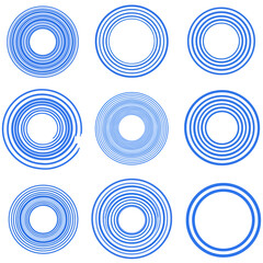 Concentric Circular Pulse Set - Circle Wave Light Effect with Spreading Radar Neon Waves