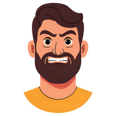Illustration of a man with an angry expression on his face
