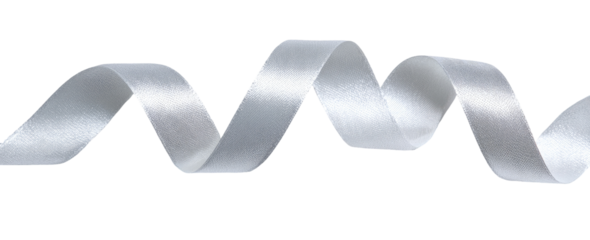 Silver satin ribbon in a wavy pattern