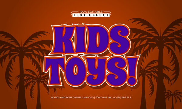 kids toys editable text effect