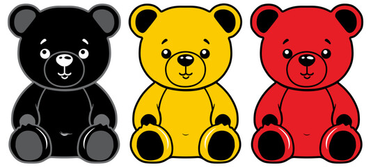 The collection of cute bear in flat vector style. Graphic resource about bear for background, graphic,content , banner, sticker label and greeting card