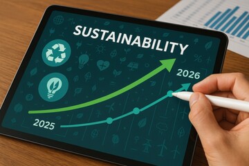 Growth in Sustainability Practices with Charts and Graphs Illustrating Future Trends and Goals