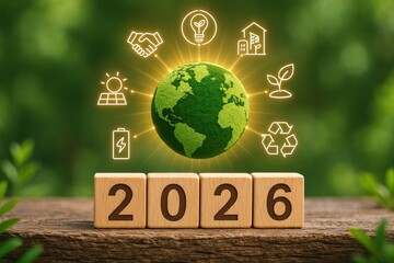 Eco-Friendly Future 2026 with Icons of Sustainability, Innovation, and Green Practices