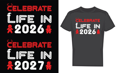 Celebratory design featuring the years 2026 and 2027 in a bold modern silhouette style perfect for festive announcements and graphic elements