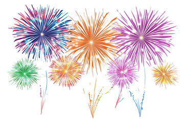 Colorful fireworks display lights up the night sky showcasing vibrant bursts of color and patterns during a festive celebration