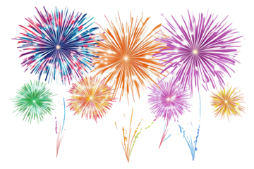 Colorful fireworks display lights up the night sky showcasing vibrant bursts of color and patterns during a festive celebration