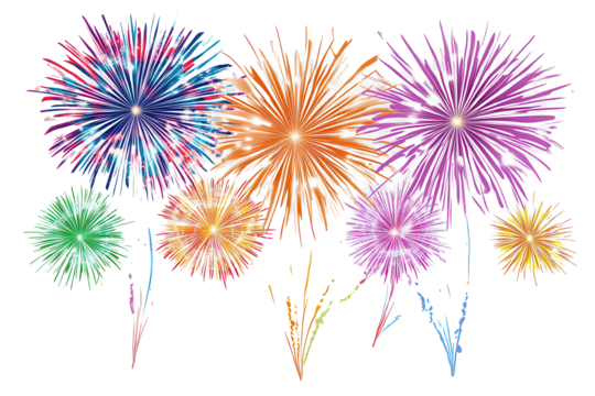 Colorful fireworks display lights up the night sky showcasing vibrant bursts of color and patterns during a festive celebration
