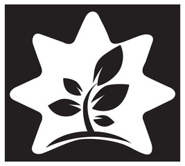 Field with leaves. Symbol of agriculture. Vector illustration.