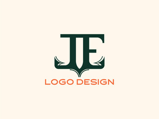 Elegant LE Monogram Logo in Dark Green and Orange — Modern Minimal Lettermark for Business and Corporate Branding