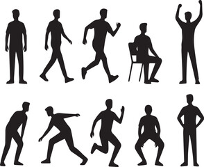 Obraz premium vector silhouettes of people