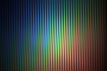 Fototapeta premium Abstract backdrop featuring a vertical ribbed texture with a color transition from deep blue and green to yellow and red, evoking a sense of depth and movement