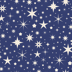 White Starry Night Sky Pattern