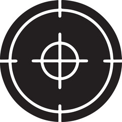 Vector illustration of a round target with a sniper sight aim and a clock symbol showing time