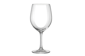 Empty clear glass wine goblet illustration, transparent background
