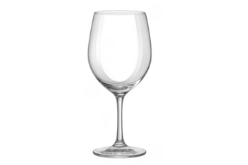 Empty clear glass wine goblet illustration, transparent background
