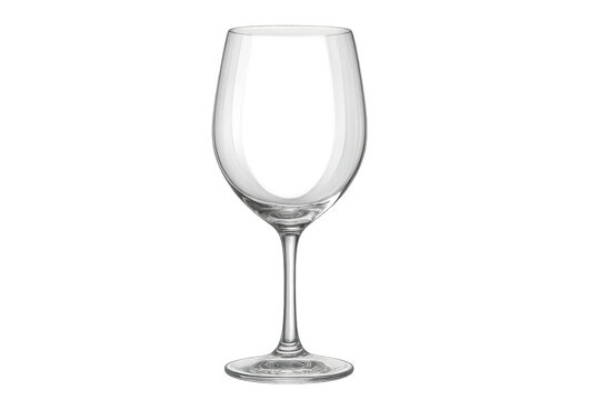 Empty clear glass wine goblet illustration, transparent background - Powered by Adobe