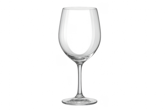 Empty clear glass wine goblet illustration, transparent background