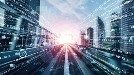 Business data analytic with tacit intelligent software making marketing strategy . Concept of smart digital transformation and technology disruption that changes global trends in new information era . - Powered by Adobe