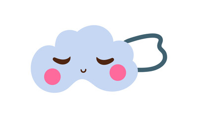 Sleep mask for eyes. Night accessory to sleep, travel and recreation. Isolated vector illustration on white background . Hand drawn flat doodle illustration .