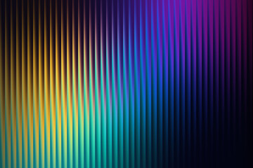Abstract backdrop with vertical pleats and a luminous gradient shifting from yellow and turquoise to deep purple and blue, creating a futuristic feel