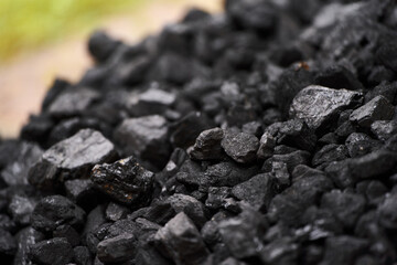 Pile of Black Coal Stones for Fuel