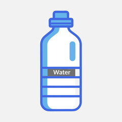 Minimalist Blue Water Bottle Icon &mdash; Simple Plastic Bottle Vector Illustration