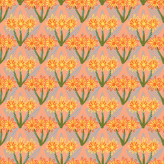 seamless pattern with autumn flowers
