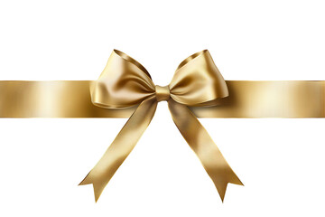 Fototapeta premium Elegant gold ribbon and bow beautifully arranged on a transparent background, perfect for gift wrapping or decoration