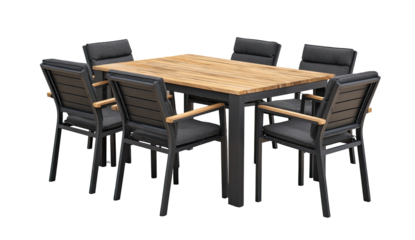 Dark gray outdoor dining set