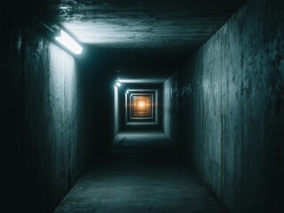 Empty Scary Abandoned Hallway Corridor