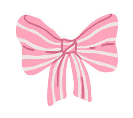 Coquette pink bow with stripe pattern for gift box or hair