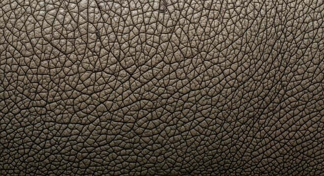 Detailed close-up of a textured leather surface, showcasing the intricate patterns and natural imperfections that add character and depth to the material for design
