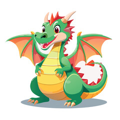 cartoon dragon on white background