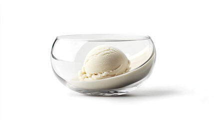 white ice cream in glass