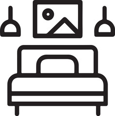 Minimalist Bedroom Interior Icon